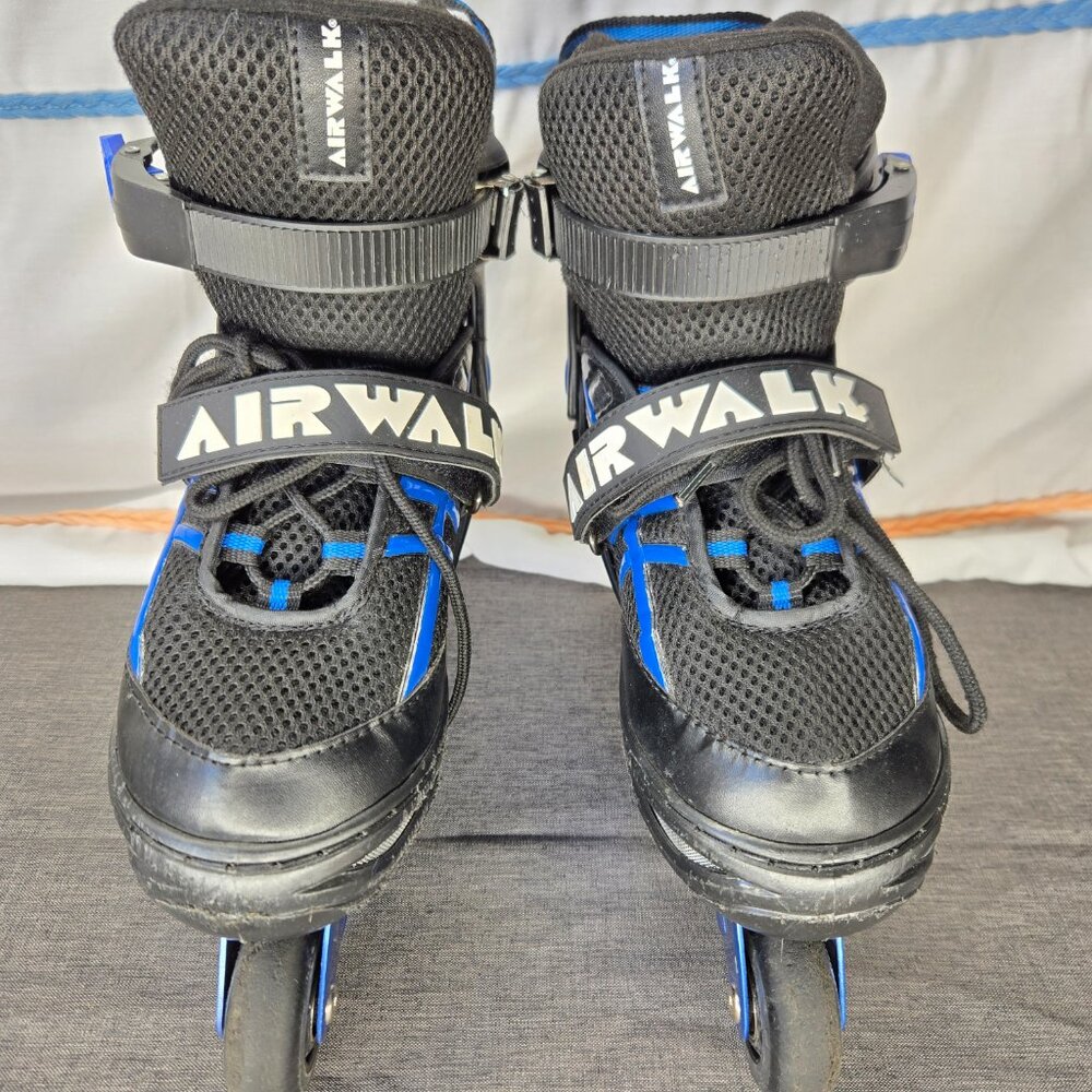 Airwalk Kid's (Size 5-8, Blue & Black) Beginner Adjustable #ABFC-5 In-line Skate